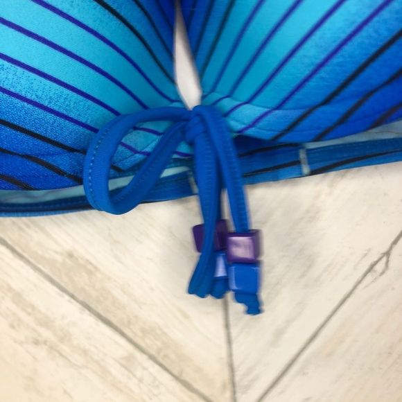 La vie en rose aqua swim bikini top blue halter - Picture 4 of 6